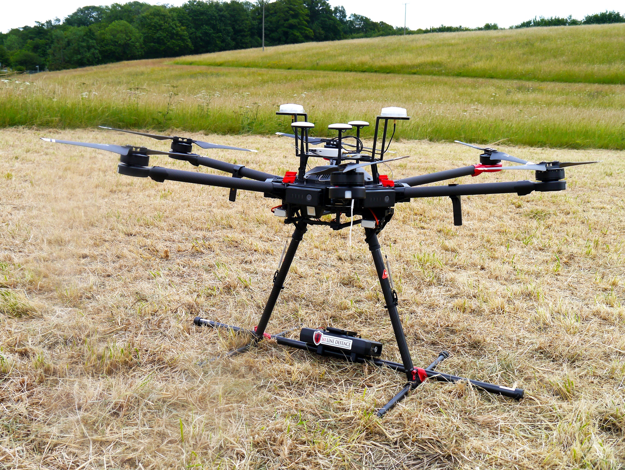 Close-up image of 1st Line Defence's new Drone / Aerial UXO Survey System.