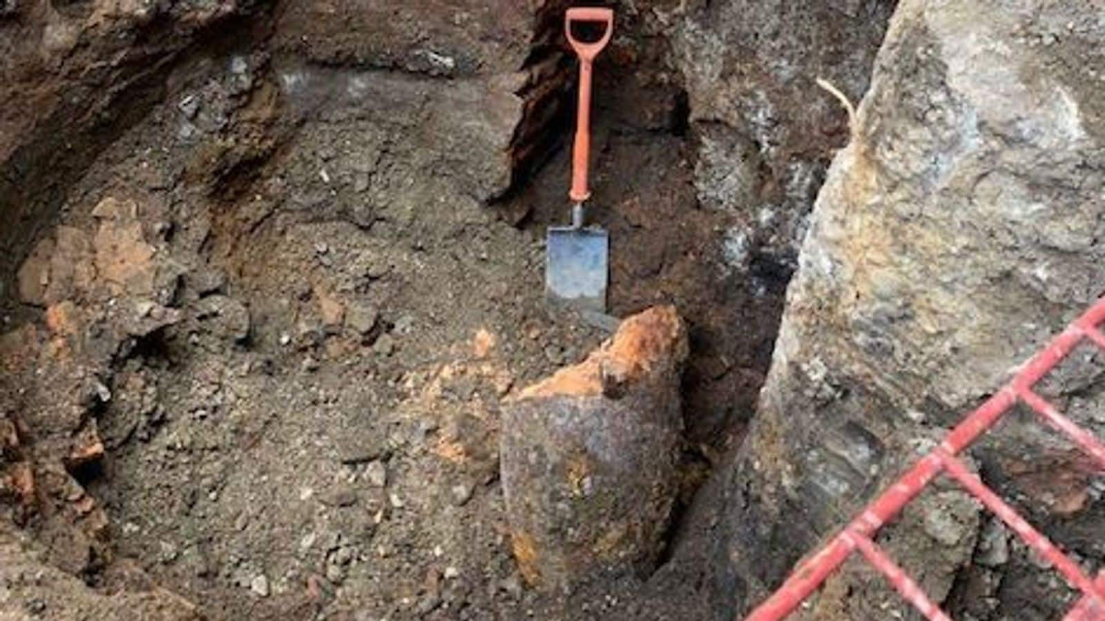 Location where a 500kg unexploded bomb was discovered on a construction site at Soho in London. Image source: Sky News.