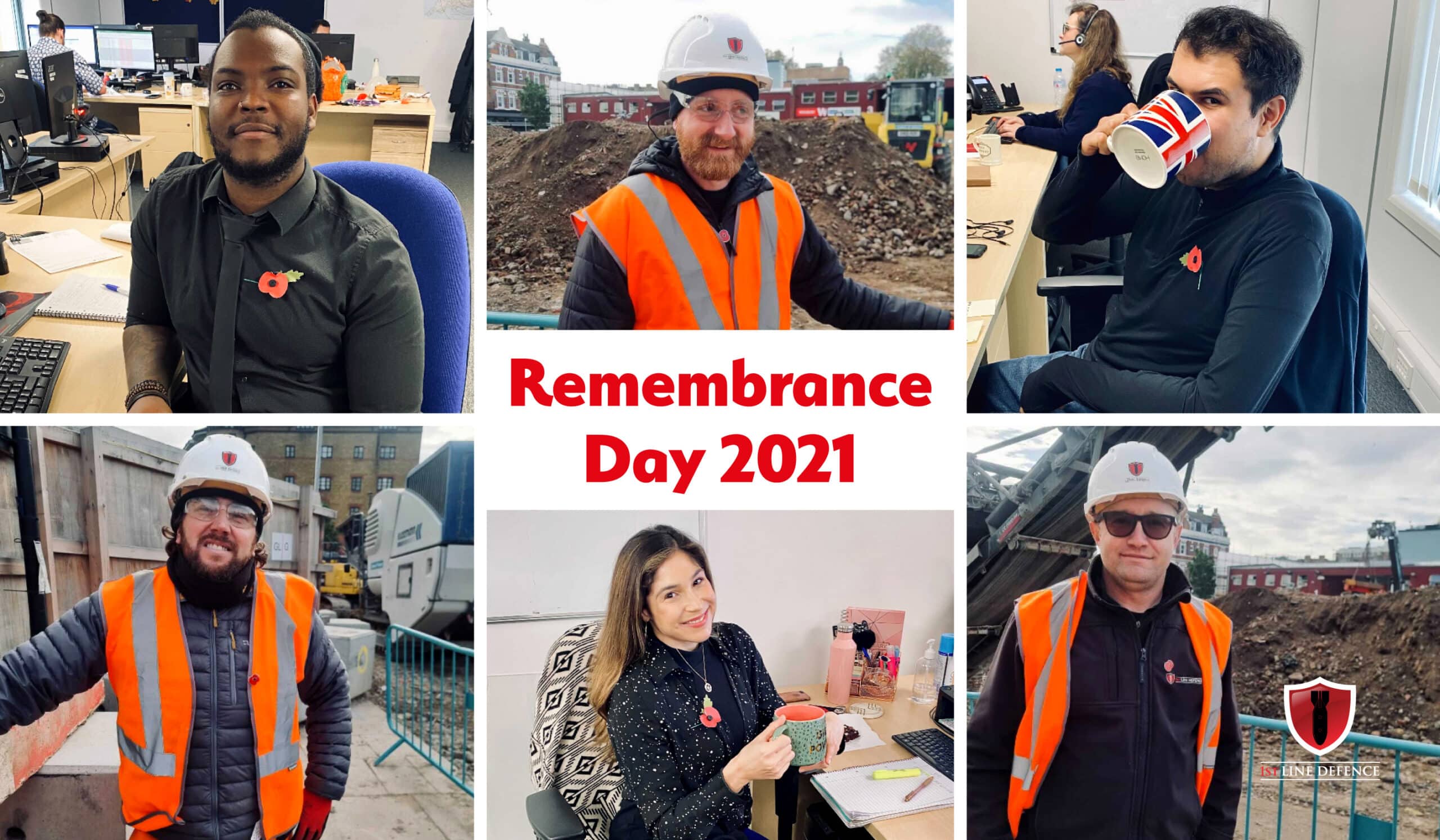 1st Line Defence staff wearing a poppy for Remembrance Day in 2021