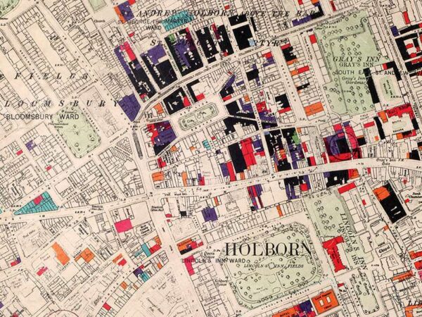 Bomb damage map of Holborn in London