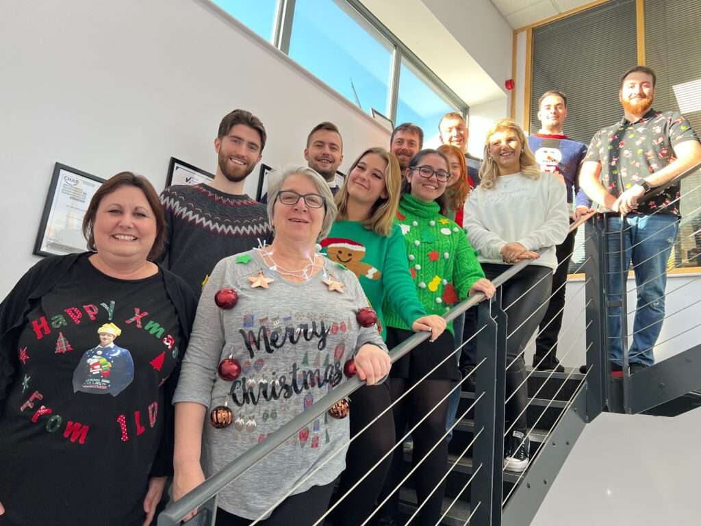 1st Line Defence staff participating in Save the Children’s Christmas Jumper Day