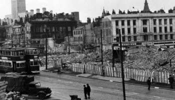 Bomb damage inflicted on South Castle Street in Liverpool during WWII, July 1941