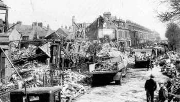 Damage caused to Guildford Place in Heaton, Newcastle – 25th April, 1941