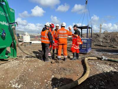 1st Line Defence operatives in discussion at Liverpool Docks.