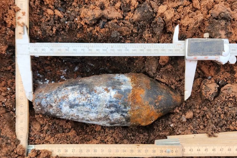 Example of explosive ordnance found by 1st Line Defence in Nottinghamshire.