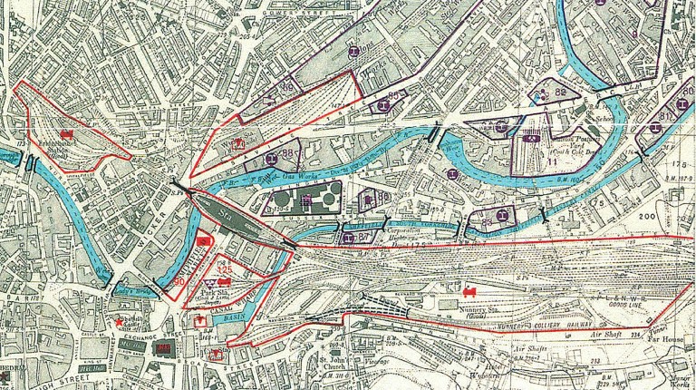 Luftwaffe bombing targets in Sheffield, a useful asset which 1st Line Defence use for identifying risks with Preliminary UXO Risk Assessments
