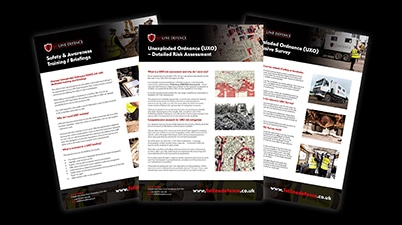 UXO service factsheets available to download from the 1st Line Defence website